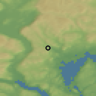 Shaded relief of the 45 km around Smestad, drawn from the GMTED2010 grid