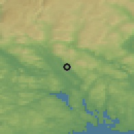 Shaded relief of the 46 km around Sneltvedt, drawn from the GMTED2010 grid
