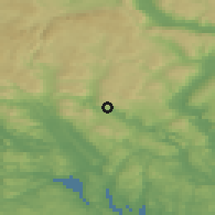 Shaded relief of the 46 km around Snurråsen, drawn from the GMTED2010 grid