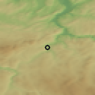 Shaded relief of the 44 km around Soknedal, drawn from the GMTED2010 grid