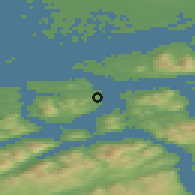 Shaded relief of the 44 km around Solsletta, drawn from the GMTED2010 grid