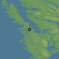 Shaded relief of the 45 km around Solsvik, drawn from the GMTED2010 grid