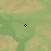 Shaded relief of the 45 km around Sørbygdafeltet, drawn from the GMTED2010 grid