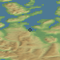 Shaded relief of the 41 km around Sørkjosen, drawn from the GMTED2010 grid