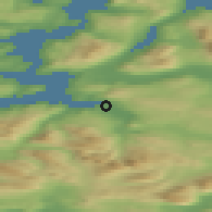 Shaded relief of the 41 km around Sørreisa, drawn from the GMTED2010 grid