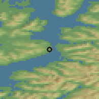Shaded relief of the 41 km around Sortland, drawn from the GMTED2010 grid