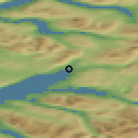 Shaded relief of the 41 km around Bjerkvik, drawn from the GMTED2010 grid