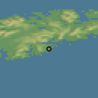 Shaded relief of the 41 km around Stamsund, drawn from the GMTED2010 grid