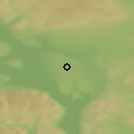 Shaded relief of the 45 km around Stange, drawn from the GMTED2010 grid