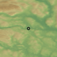 Shaded relief of the 46 km around Bjervamoen, drawn from the GMTED2010 grid