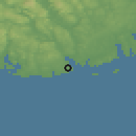 Shaded relief of the 46 km around Stavern, drawn from the GMTED2010 grid
