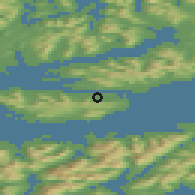 Shaded relief of the 41 km around Stokmarknes, drawn from the GMTED2010 grid