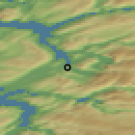 Shaded relief of the 42 km around Straumen, drawn from the GMTED2010 grid