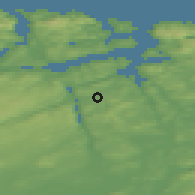 Shaded relief of the 41 km around Bjørnevatn, drawn from the GMTED2010 grid