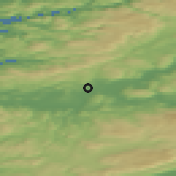 Shaded relief of the 43 km around Svalia, drawn from the GMTED2010 grid