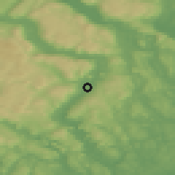 Shaded relief of the 46 km around Svarstad, drawn from the GMTED2010 grid