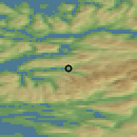Shaded relief of the 44 km around Svelgen, drawn from the GMTED2010 grid
