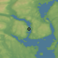 Shaded relief of the 45 km around Svelvik, drawn from the GMTED2010 grid