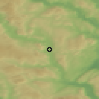 Shaded relief of the 45 km around Svene, drawn from the GMTED2010 grid