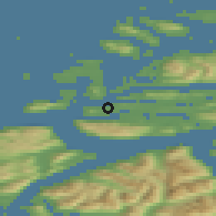 Shaded relief of the 44 km around Ålesund, drawn from the GMTED2010 grid