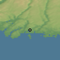 Shaded relief of the 46 km around Svenevik, drawn from the GMTED2010 grid