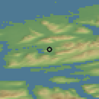 Shaded relief of the 44 km around Sylte, drawn from the GMTED2010 grid