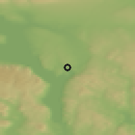 Shaded relief of the 45 km around Tangen, drawn from the GMTED2010 grid