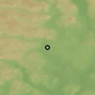 Shaded relief of the 45 km around Teigebyen, drawn from the GMTED2010 grid