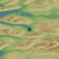Shaded relief of the 41 km around Tennevoll, drawn from the GMTED2010 grid
