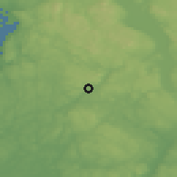 Shaded relief of the 45 km around Tomter, drawn from the GMTED2010 grid