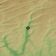 Shaded relief of the 46 km around Tonstad, drawn from the GMTED2010 grid