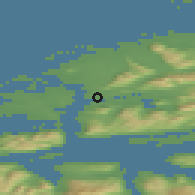 Shaded relief of the 44 km around Tornes, drawn from the GMTED2010 grid