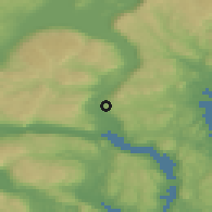 Shaded relief of the 45 km around Tranby, drawn from the GMTED2010 grid