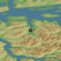 Shaded relief of the 44 km around Tresfjord, drawn from the GMTED2010 grid