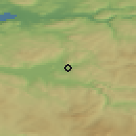 Shaded relief of the 44 km around Trøa, drawn from the GMTED2010 grid
