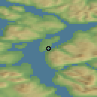Shaded relief of the 41 km around Tromsø, drawn from the GMTED2010 grid