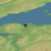 Shaded relief of the 44 km around Trondheim, drawn from the GMTED2010 grid