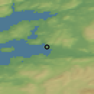 Shaded relief of the 44 km around Trones, drawn from the GMTED2010 grid