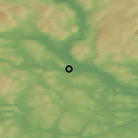 Shaded relief of the 46 km around Ulefoss, drawn from the GMTED2010 grid