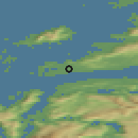 Shaded relief of the 42 km around Bodø, drawn from the GMTED2010 grid