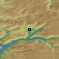 Shaded relief of the 45 km around Ulvik, drawn from the GMTED2010 grid