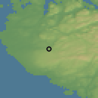Shaded relief of the 46 km around Undheim, drawn from the GMTED2010 grid