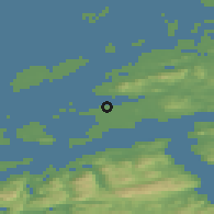 Shaded relief of the 44 km around Uthaug, drawn from the GMTED2010 grid
