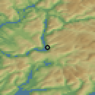Shaded relief of the 45 km around Vaksdal, drawn from the GMTED2010 grid