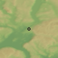 Shaded relief of the 45 km around Vang, drawn from the GMTED2010 grid