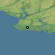 Shaded relief of the 46 km around Vanse, drawn from the GMTED2010 grid