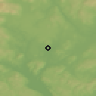 Shaded relief of the 45 km around Borgen, drawn from the GMTED2010 grid