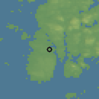 Shaded relief of the 46 km around Våre, drawn from the GMTED2010 grid