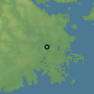 Shaded relief of the 46 km around Vear, drawn from the GMTED2010 grid