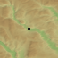 Shaded relief of the 45 km around Veggli, drawn from the GMTED2010 grid